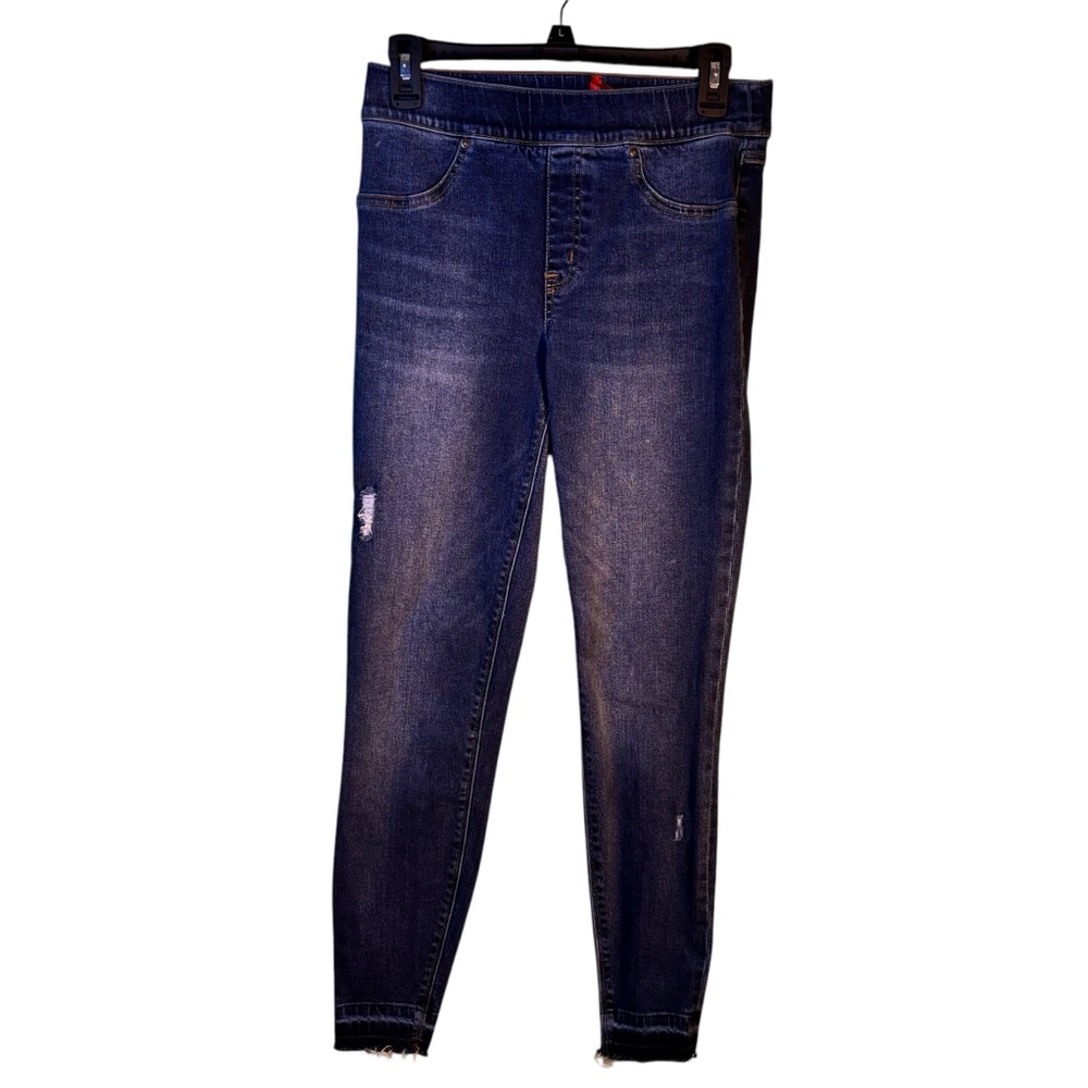 Spanx Pull On Jeans Size‎ Medium 6/8 Distressing and Frayed Cuffs